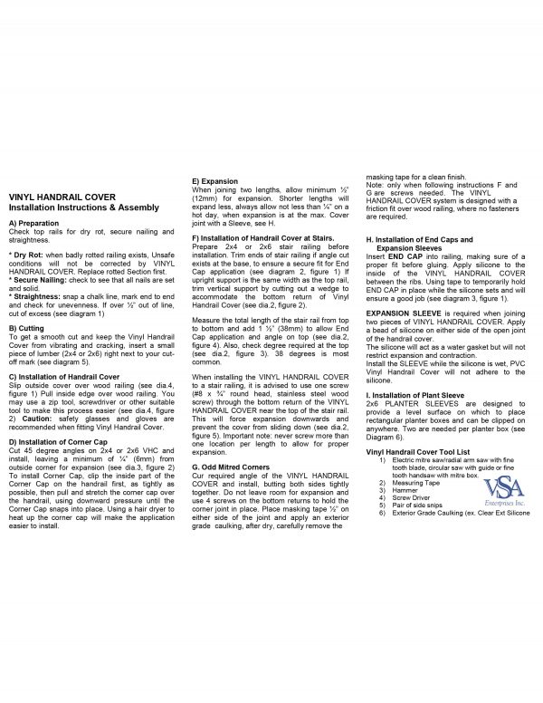 VSA Handrail Cover for Wood Deck Railing Tops Deck Cap Rail